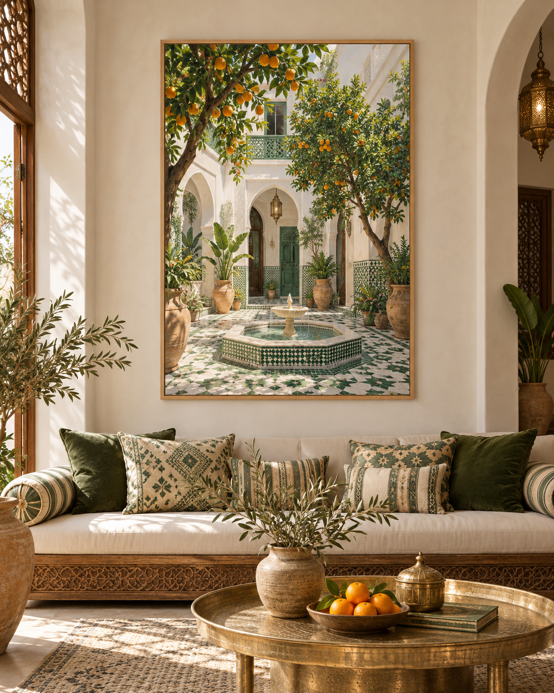 Tableau Riad accroché dans un intérieur