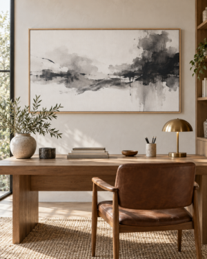 Tableau Silence accroché dans un intérieur