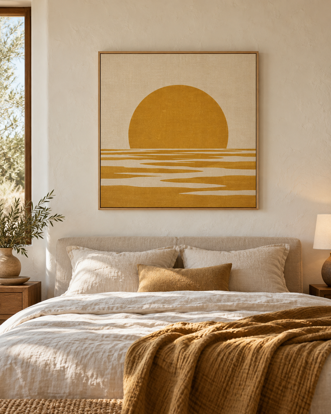 Tableau Soleil accroché dans un intérieur