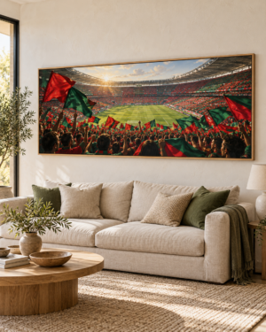 Tableau Stade accroché dans un intérieur