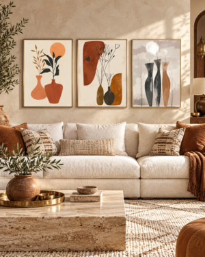 Tableau Vases bohèmes accroché dans un intérieur