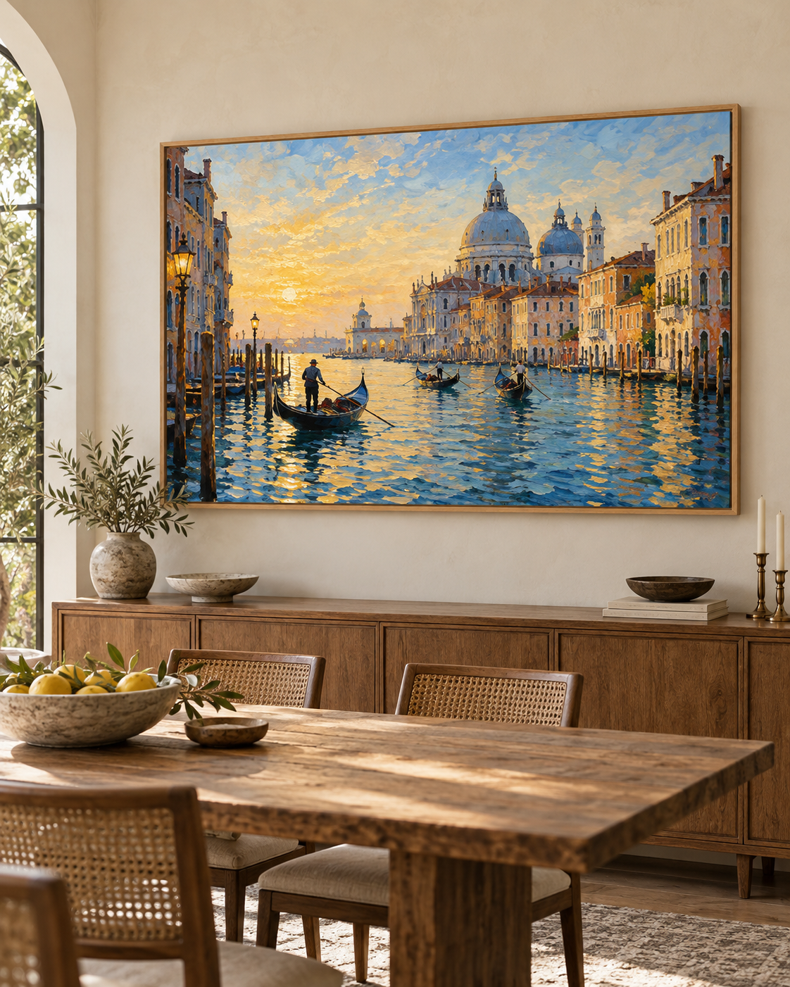 Tableau Venise accroché dans un intérieur