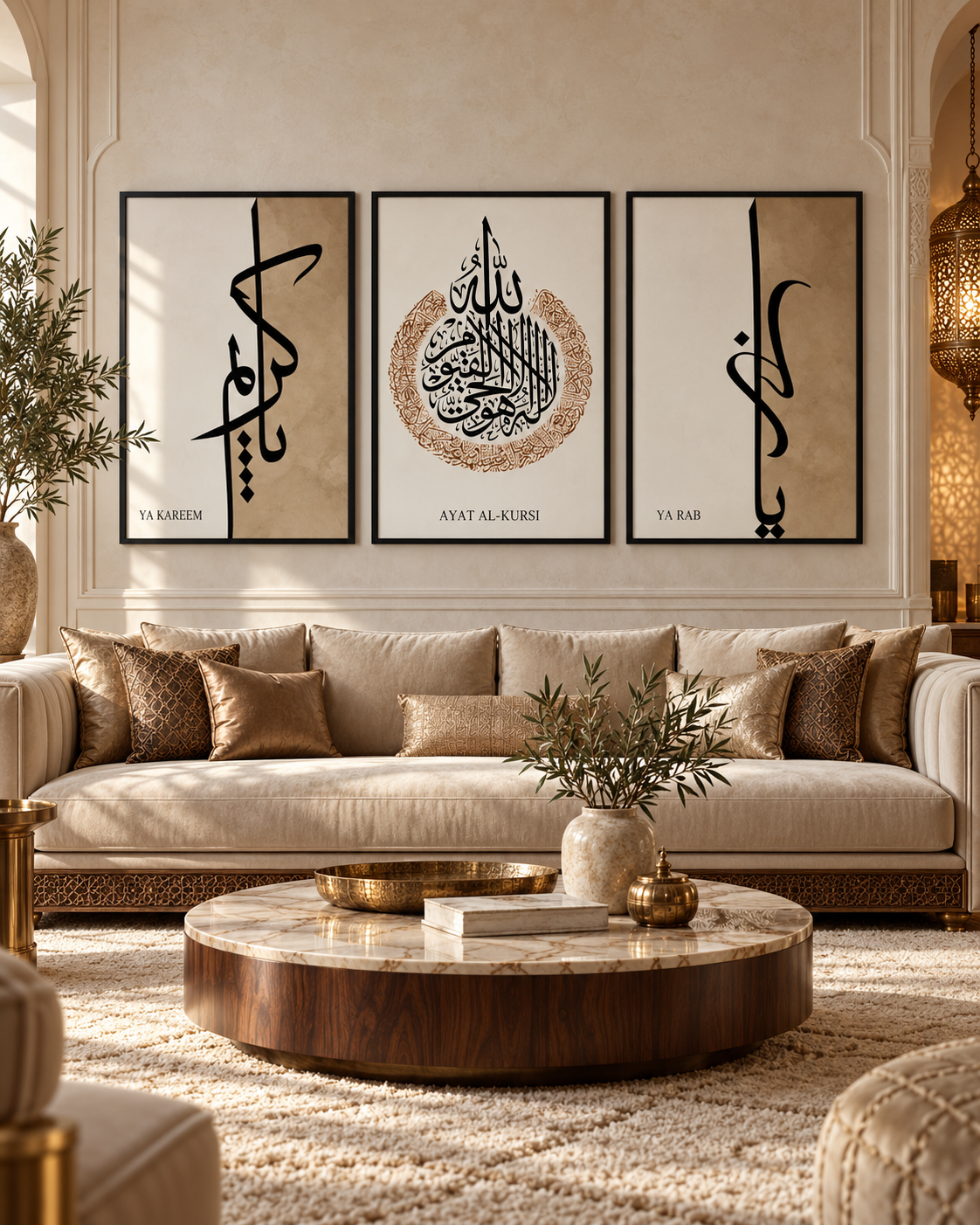 Tableau Yā Karīm – Yā Rabb accroché dans un intérieur
