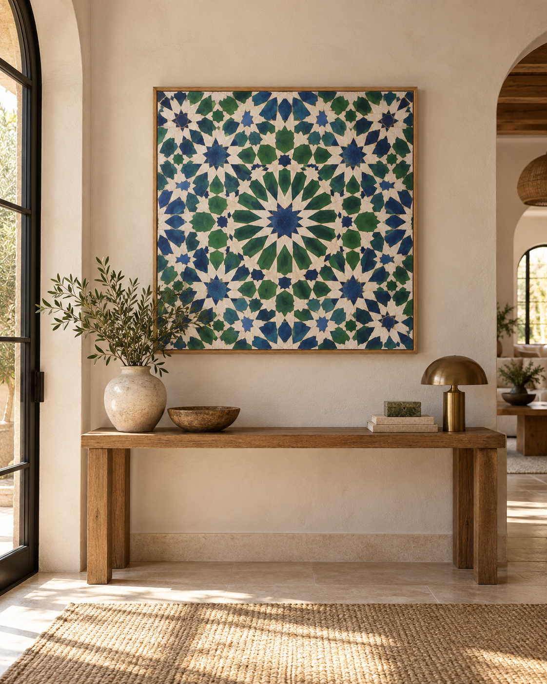 Tableau Zellige accroché dans un intérieur